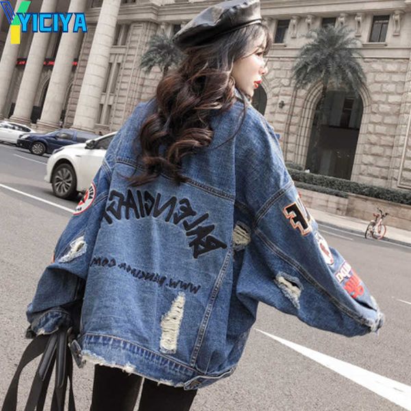 yiciya oversized fashion print men/women denim jacket loose autumn 2019 new streetwear vintage bf style frayed holes jeans coat female, Black;brown
yiciya oversized fashion print men/women denim jacket loose autumn 2019 new streetwear vintage bf style frayed holes jeans coat female, Black;brown