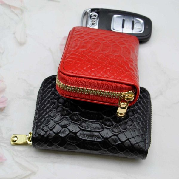 snake pattern organ wallet genuine leather card holder first layer cowhide small large capacity, Red;black
snake pattern organ wallet genuine leather card holder first layer cowhide small large capacity, Red;black