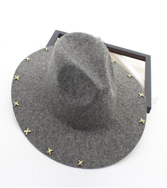wide brim wool felt fedora jazz hats rivets decor women men panama style trilby party cowboy cap fashion gambler hat3805631, Blue;gray
wide brim wool felt fedora jazz hats rivets decor women men panama style trilby party cowboy cap fashion gambler hat3805631, Blue;gray