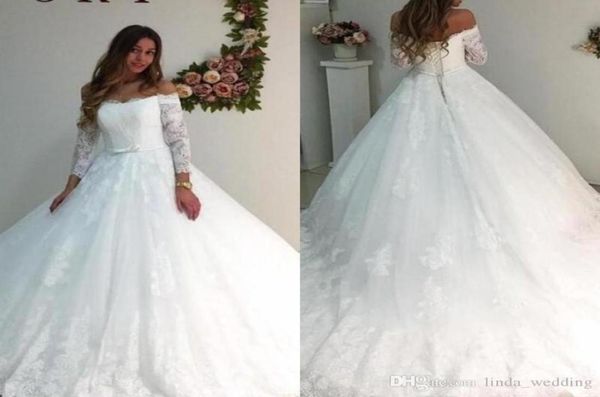2019 off shoulder wedding dress sheer long sleeve lace appliques corset church formal bride bridal gown plus size custom made1342708, White
2019 off shoulder wedding dress sheer long sleeve lace appliques corset church formal bride bridal gown plus size custom made1342708, White