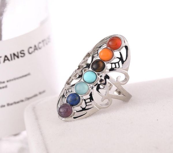 vintage 7 chakra stones yoga ring hollow silver plated adjustable thumb ring reiki jewelry 80 n28043510
vintage 7 chakra stones yoga ring hollow silver plated adjustable thumb ring reiki jewelry 80 n28043510