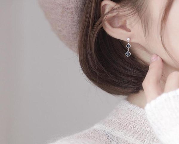 dangle chandelier drop earrings black rhombus zircon for women pendant geometric square simple korean fashion girlfriend present7725824, Silver
dangle chandelier drop earrings black rhombus zircon for women pendant geometric square simple korean fashion girlfriend present7725824, Silver