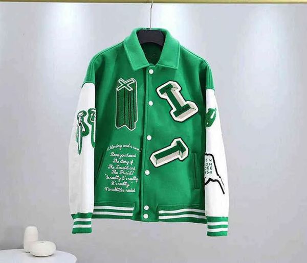 men's jacket brand vintage bomber coats letter embroidery autumn men baseball s hip hop loose varsity s, Black
men's jacket brand vintage bomber coats letter embroidery autumn men baseball s hip hop loose varsity s, Black