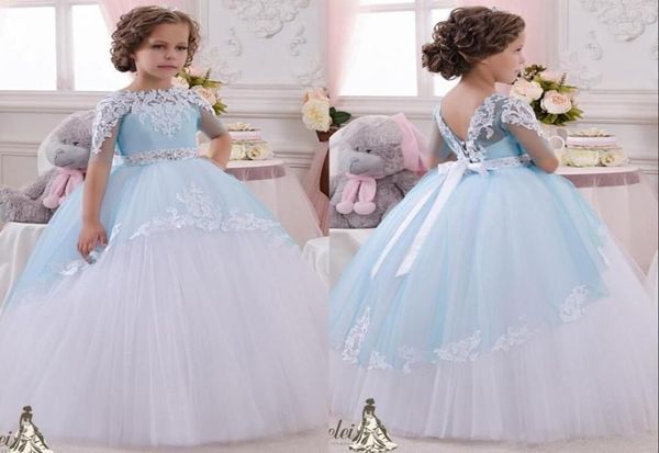 half sleeve sky blue flower girls dresses beaded crystals lace appliques puffy flowergirl gowns floor length tulle ruched communio3530263, White;blue
half sleeve sky blue flower girls dresses beaded crystals lace appliques puffy flowergirl gowns floor length tulle ruched communio3530263, White;blue