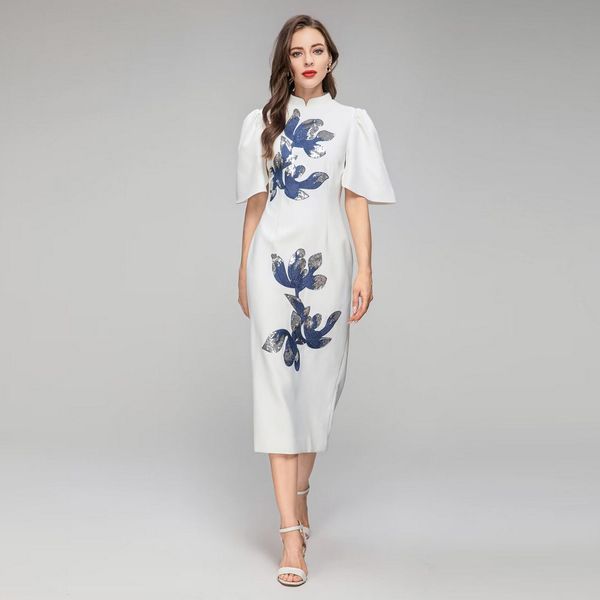 512 2023 runway dress crew neck short sleeve red white dress empire brand same style dress flora print womens clothes sh, Black
512 2023 runway dress crew neck short sleeve red white dress empire brand same style dress flora print womens clothes sh, Black