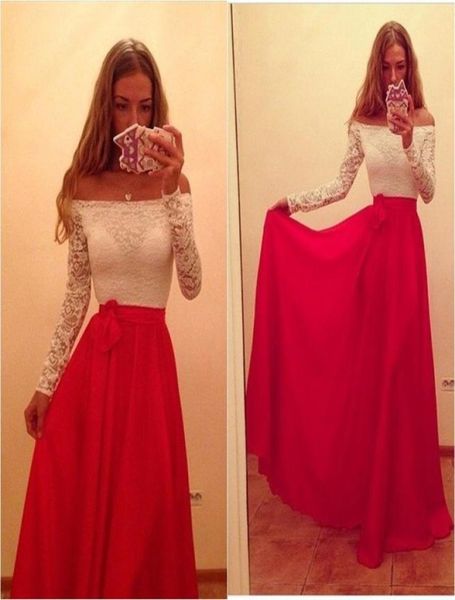 white and red off the shoulder prom dress long sleeve floor length lace chiffon evening gowns party dress with sleeves2861248, Black
white and red off the shoulder prom dress long sleeve floor length lace chiffon evening gowns party dress with sleeves2861248, Black