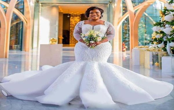 2019 plus size mermaid wedding dresses long sleeves sweetheart neckline sequins applique lace sweep train organza satin wedding br7872442, White
2019 plus size mermaid wedding dresses long sleeves sweetheart neckline sequins applique lace sweep train organza satin wedding br7872442, White