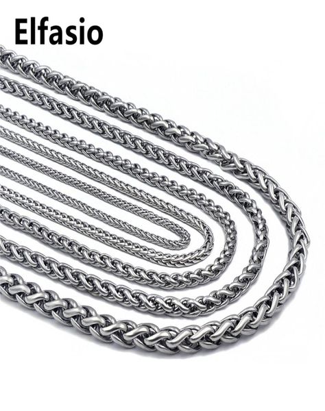 customized length 34568mm wide mens chain necklace wheat link silver tone stainless steel fashion jewelry 16quot36quot5219806
customized length 34568mm wide mens chain necklace wheat link silver tone stainless steel fashion jewelry 16quot36quot5219806