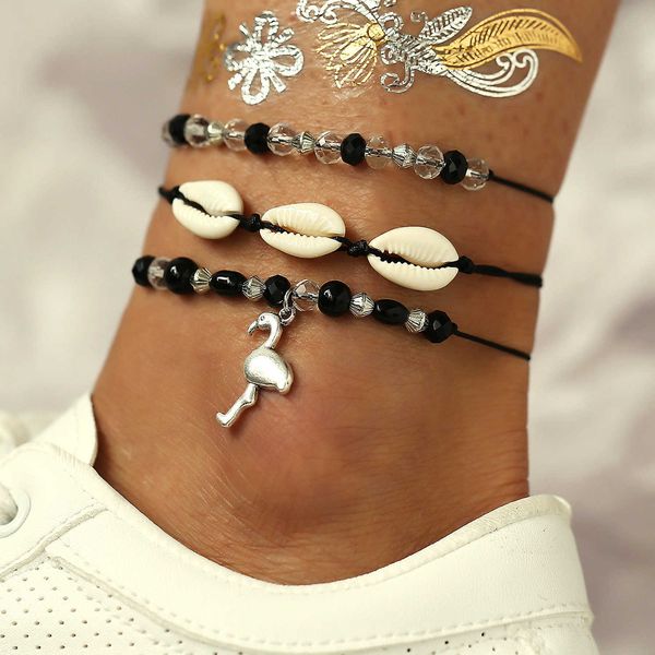 anklets 3pcs/set boho rope chain natural sea shell anklet leg unique beaded chain flamingo animal barefoot ankle bracelet for women aa230530, Red;blue
anklets 3pcs/set boho rope chain natural sea shell anklet leg unique beaded chain flamingo animal barefoot ankle bracelet for women aa230530, Red;blue