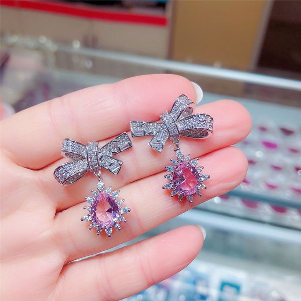 bow earrings the latest elling wedding bride bridesmaid accessories party dress jewelry inset zircon crystal s925 sterling silver needle lad, White
bow earrings the latest elling wedding bride bridesmaid accessories party dress jewelry inset zircon crystal s925 sterling silver needle lad, White