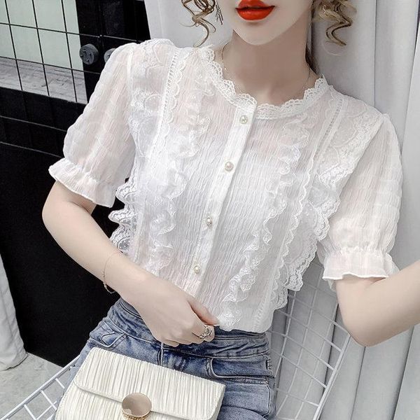 shirts puff sleeve chiffon 2023 new summer style hollow lace ruffled white shirt women short sleeves
shirts puff sleeve chiffon 2023 new summer style hollow lace ruffled white shirt women short sleeves
