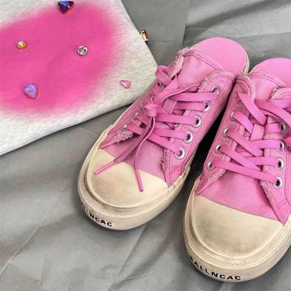 grape mama su yinba paris pink dirty shoes 2023 summer round toe lace up flat bottom canvas shoes half trailer girl, Black
grape mama su yinba paris pink dirty shoes 2023 summer round toe lace up flat bottom canvas shoes half trailer girl, Black