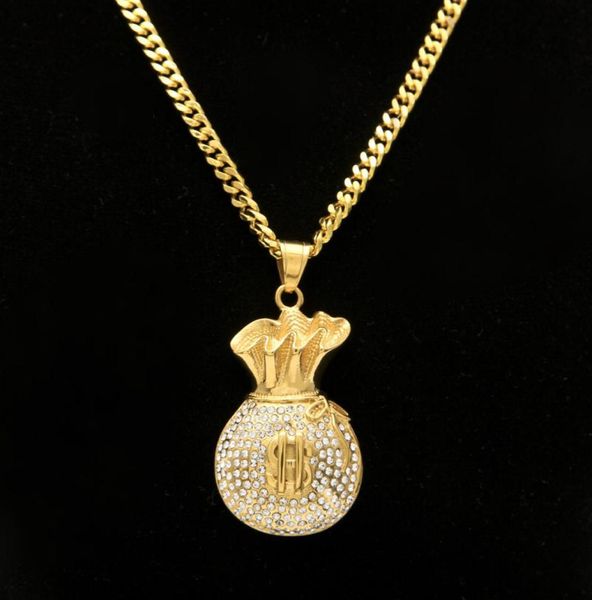 iced out cz glitter cash money bag pendant stainless steel gold plated cuban chain hip hop necklace7630882, Silver
iced out cz glitter cash money bag pendant stainless steel gold plated cuban chain hip hop necklace7630882, Silver