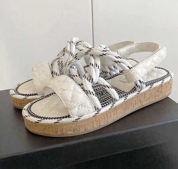 luxury women rope sandals designer slipper flat platform sandal outdoor beach flip flops leather printed lace-up casual shoes with box dust, Black
luxury women rope sandals designer slipper flat platform sandal outdoor beach flip flops leather printed lace-up casual shoes with box dust, Black