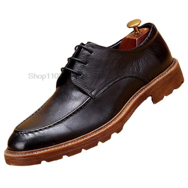 classic business shoes men oxford derby genuine leather round head fashion lace up office wedding formal shoe male, Black
classic business shoes men oxford derby genuine leather round head fashion lace up office wedding formal shoe male, Black