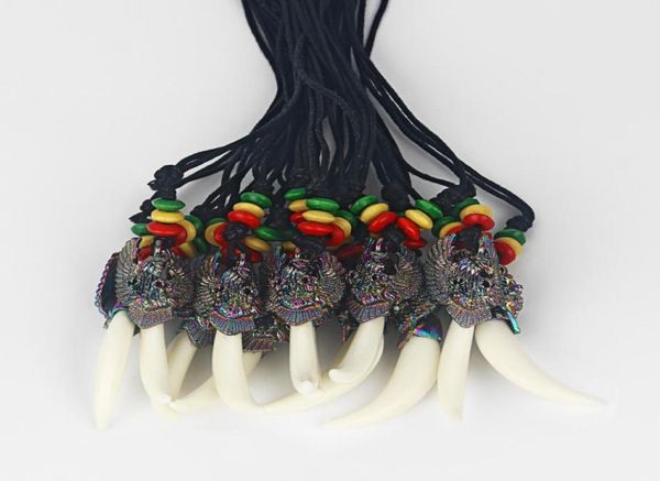 10pcs fashion wax cotton cord white resintooth teeth pendant necklace with eagle and rasta wood beads necklace8846747, Silver
10pcs fashion wax cotton cord white resintooth teeth pendant necklace with eagle and rasta wood beads necklace8846747, Silver