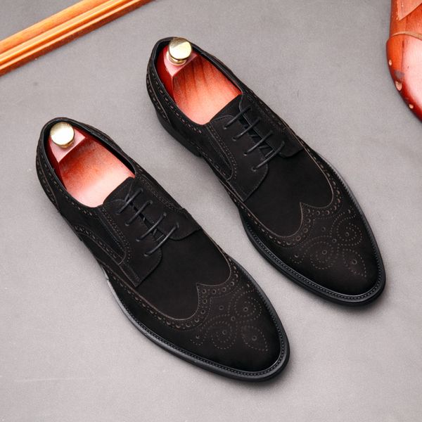 dress shoes for men genuine leather black khaki oxford suit footwear wedding party elegant formal business suede brogue shoes
dress shoes for men genuine leather black khaki oxford suit footwear wedding party elegant formal business suede brogue shoes
