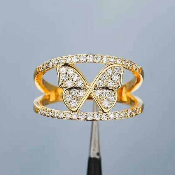 band rings huitan gold color butterfly rings for women full paved bling cz stone aesthetic female finger-ring wedding party fashion jewelry, Silver
band rings huitan gold color butterfly rings for women full paved bling cz stone aesthetic female finger-ring wedding party fashion jewelry, Silver