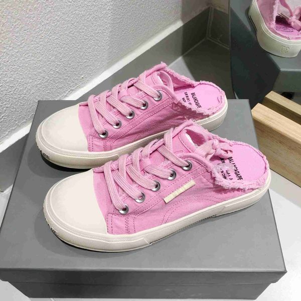 2023 new paris li cute pink distressed dirty shoes canvas round toe lace up flat bottom breathable half trailer women's shoes, Black
2023 new paris li cute pink distressed dirty shoes canvas round toe lace up flat bottom breathable half trailer women's shoes, Black