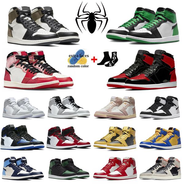 jumpman 1 1s basketball shoes spiderverse lucky green bred patent pink lost and found black toe trainers sports sneakers
jumpman 1 1s basketball shoes spiderverse lucky green bred patent pink lost and found black toe trainers sports sneakers