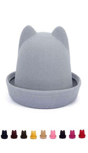 fashion parentchild bowler hat wool felt fedora hats for women girls children solid cat ear formal cap trilby sombrero derby y1118437834, Blue;gray
fashion parentchild bowler hat wool felt fedora hats for women girls children solid cat ear formal cap trilby sombrero derby y1118437834, Blue;gray