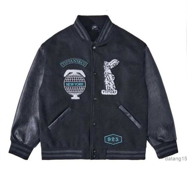 2023ss black baseball jackets men designer jacket tiffany leather sleeve new york mens coats 925 5dy2, Black;brown
2023ss black baseball jackets men designer jacket tiffany leather sleeve new york mens coats 925 5dy2, Black;brown