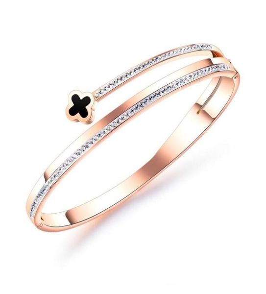 super glittering fashion luxury designer diamond zircon lovely lucky leave rose gold titanium steel bangle bracelet for woman girl7003349, Black
super glittering fashion luxury designer diamond zircon lovely lucky leave rose gold titanium steel bangle bracelet for woman girl7003349, Black