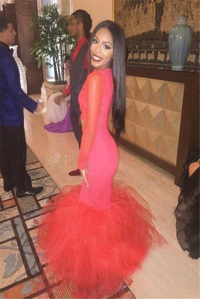 mermaid jewel lace red tulle longsleeve prom dress ruffled skirt keyhole front long evening dress vestidos de festa curto5741641, Black
mermaid jewel lace red tulle longsleeve prom dress ruffled skirt keyhole front long evening dress vestidos de festa curto5741641, Black