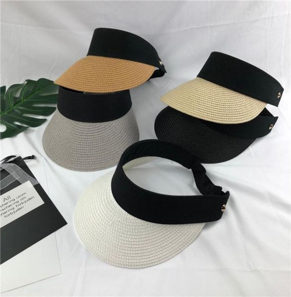 women straw sun visor hat wide brim foldable empty beach tennis cap summer fashion 10pcslot9163740, Blue;gray
women straw sun visor hat wide brim foldable empty beach tennis cap summer fashion 10pcslot9163740, Blue;gray