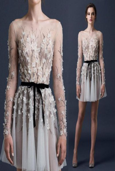 paolo sebastian short party dresses beading sequined appliques flowers ruched prom dresses 2015 long sleeve sheer dresses par2604972, Black 
paolo sebastian short party dresses beading sequined appliques flowers ruched prom dresses 2015 long sleeve sheer dresses par2604972, Black