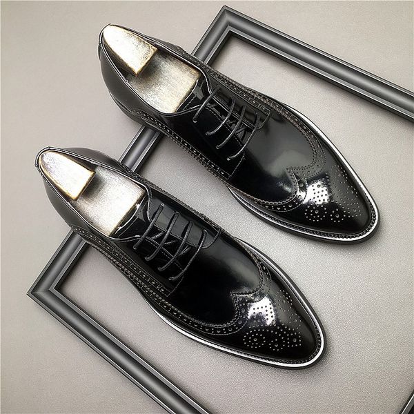 genuine cow leather mens dress shoes handmade lace up oxford genuine leather pointed pointed toe blue party formal shoes for men, Black
genuine cow leather mens dress shoes handmade lace up oxford genuine leather pointed pointed toe blue party formal shoes for men, Black