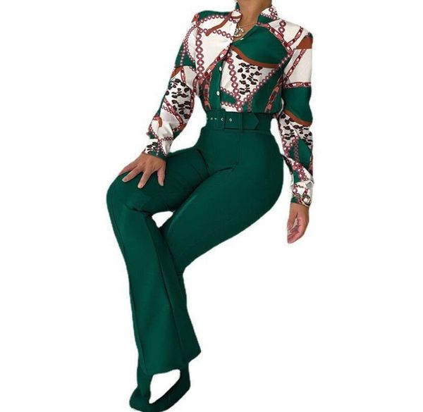 women's set 2023 spring/summer casual set printed standing collar long sleeve shirt wide leg pants women's two piece set, White
women's set 2023 spring/summer casual set printed standing collar long sleeve shirt wide leg pants women's two piece set, White
