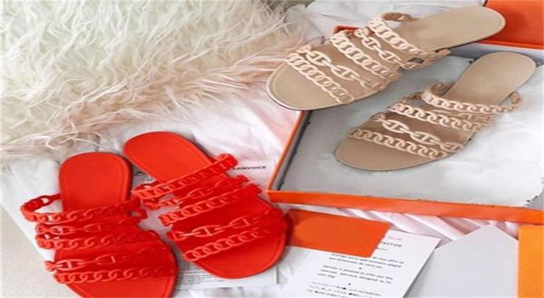 designer women sandals rubber jelly chain sandals fashion flat shoe red green black white beige slides luxury sandal babouche part5834535
designer women sandals rubber jelly chain sandals fashion flat shoe red green black white beige slides luxury sandal babouche part5834535