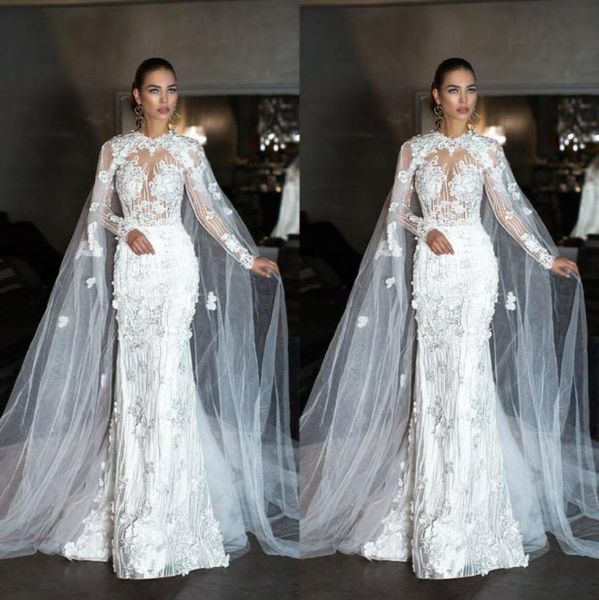 fabulous mermaid wedding dresses with cape jewel neck 3d lace bridal gown vestidos dubai long sleeve beach wedding dress plus size1512630, White
fabulous mermaid wedding dresses with cape jewel neck 3d lace bridal gown vestidos dubai long sleeve beach wedding dress plus size1512630, White