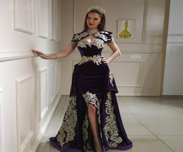 high neck mermaid 3 pieces evening dress with overskirt velour gold lace formal dress vestido de noiva algerian outfit2278029, Black;red
high neck mermaid 3 pieces evening dress with overskirt velour gold lace formal dress vestido de noiva algerian outfit2278029, Black;red
