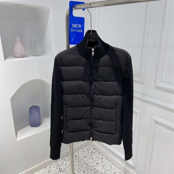men stand up collar down jackets knitted wool cardigan patchwork 90% white duck front winter casual coats lr01, Black
men stand up collar down jackets knitted wool cardigan patchwork 90% white duck front winter casual coats lr01, Black