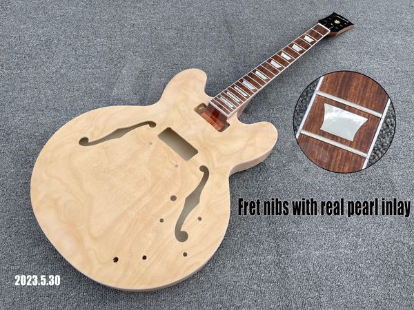 diy electric guitar hollow body real pearl fingerboard inlay fret nibs no paint only seal sanding out no center block thoroughly
diy electric guitar hollow body real pearl fingerboard inlay fret nibs no paint only seal sanding out no center block thoroughly