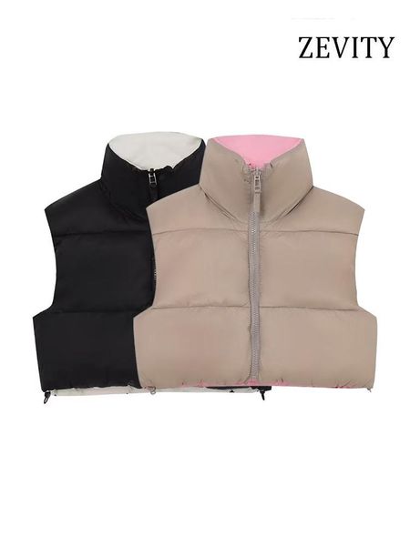 vests zevity women fashion reversible quilted crop padded vest coat vintage high neck front zipper female waistcoat chic, Black;white
vests zevity women fashion reversible quilted crop padded vest coat vintage high neck front zipper female waistcoat chic, Black;white