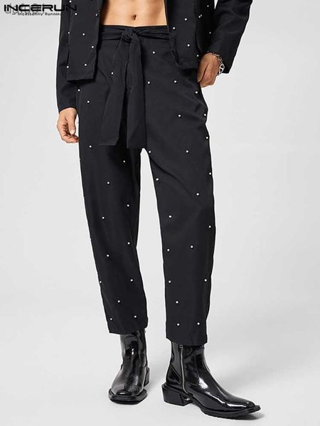 men's pants incerun men casual pants lace up pearls decoration high waist trousers 2023 pockets streetwear fashion leisure pantalon s-5, Black
men's pants incerun men casual pants lace up pearls decoration high waist trousers 2023 pockets streetwear fashion leisure pantalon s-5, Black