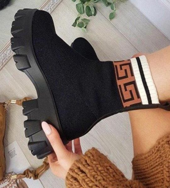 women fly knitted hosiery boots thick heel chimney short single boot women039s sponge bottom tube breathable large size3908323, Black
women fly knitted hosiery boots thick heel chimney short single boot women039s sponge bottom tube breathable large size3908323, Black
