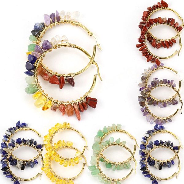 colorful bohemia natural crushed stone handmade metal wire wrapped earrings for women girls gold color crystal stone earrings, Golden;silver
colorful bohemia natural crushed stone handmade metal wire wrapped earrings for women girls gold color crystal stone earrings, Golden;silver