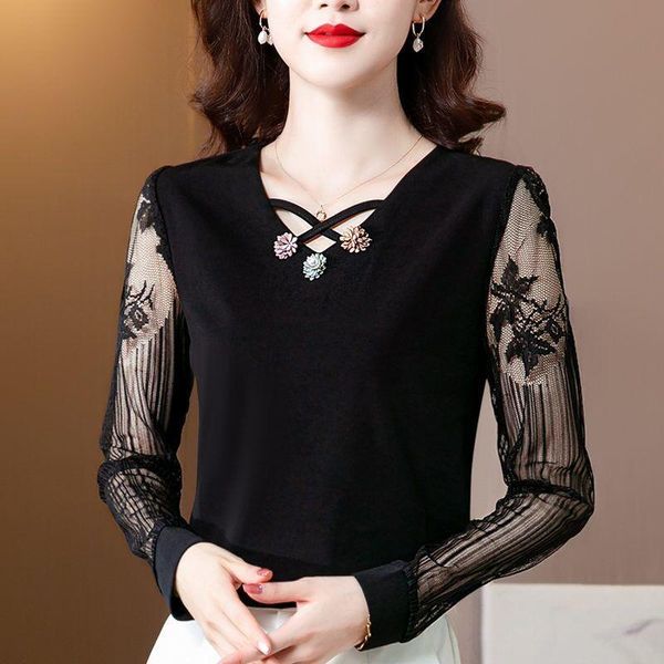 t-shirt lace shirt spring new women's mesh bottoming shirt spring and autumn ladies blouse chiffon long sleeve tshirt 4xl, White
t-shirt lace shirt spring new women's mesh bottoming shirt spring and autumn ladies blouse chiffon long sleeve tshirt 4xl, White