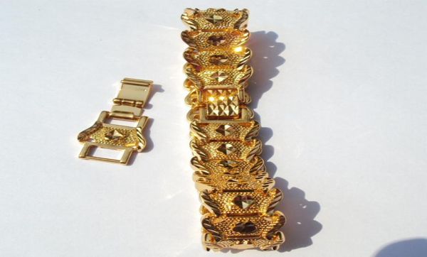 18 k yellow gold filled nugget bracelet 15 mm wide 200 mm 20mm lengthen made in cn lifetime warranty8774851, Golden;silver
18 k yellow gold filled nugget bracelet 15 mm wide 200 mm 20mm lengthen made in cn lifetime warranty8774851, Golden;silver