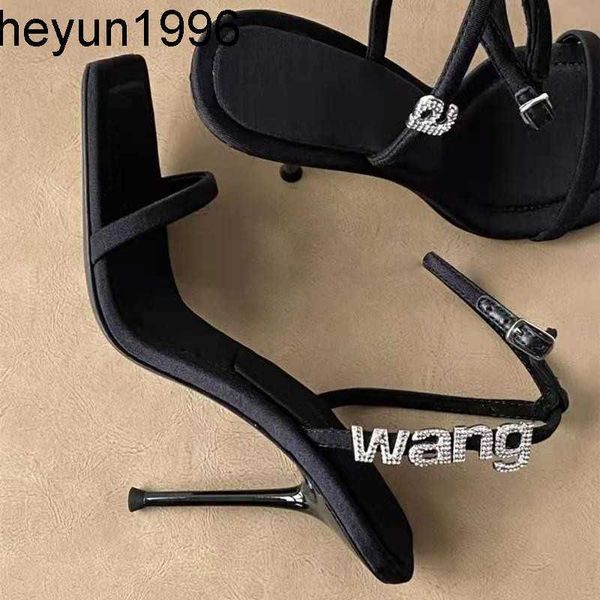 2023 spring/summer internet red temperament thin high heel letter with square head rhinestone sandals female, Black
2023 spring/summer internet red temperament thin high heel letter with square head rhinestone sandals female, Black