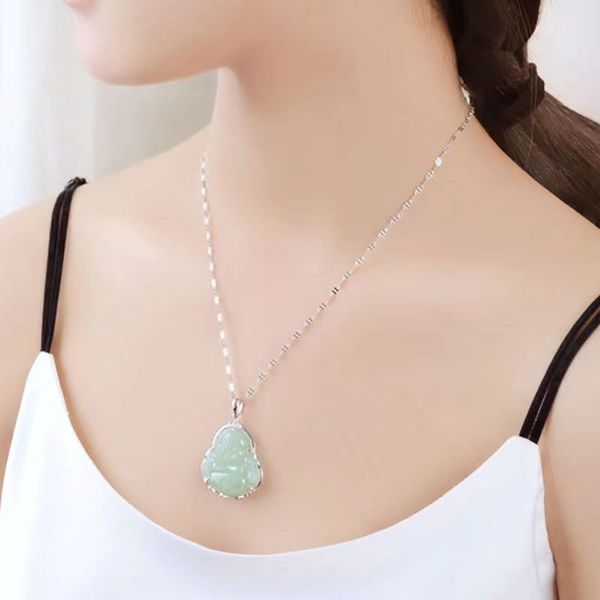 silver necklace female silver inlaid natural jade buddha pendant smiling face maitreya buddha pendant
silver necklace female silver inlaid natural jade buddha pendant smiling face maitreya buddha pendant
