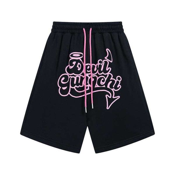 street sweet and cool style niche design sense devil tail five piece pants men's trendy loose shorts, White;black
street sweet and cool style niche design sense devil tail five piece pants men's trendy loose shorts, White;black