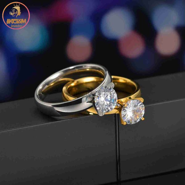 band rings akizoom cubic zircon wedding rings for women stainless steel lover's engagement ring charm couple jewelry party gift hip j23, Silver
band rings akizoom cubic zircon wedding rings for women stainless steel lover's engagement ring charm couple jewelry party gift hip j23, Silver