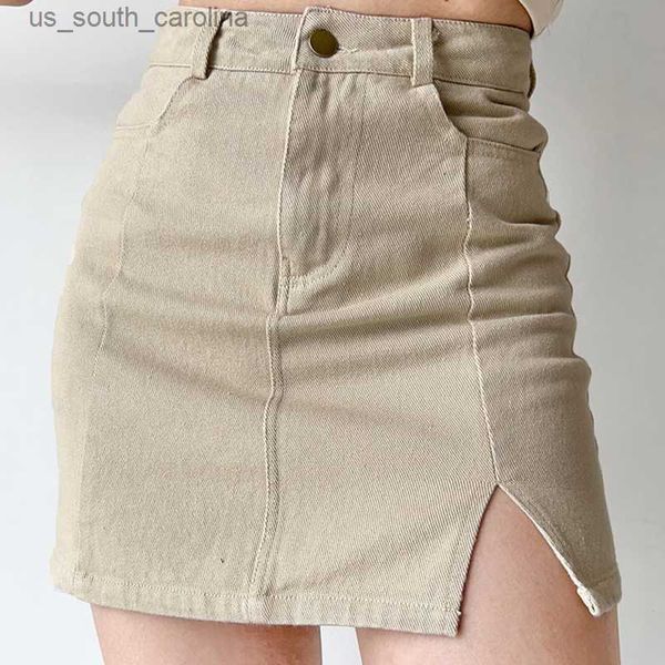 women denim skirts short summer solid y2k aesthetic split high waist vintage retro korean fashion harajuku mini clothing l230522, Black
women denim skirts short summer solid y2k aesthetic split high waist vintage retro korean fashion harajuku mini clothing l230522, Black