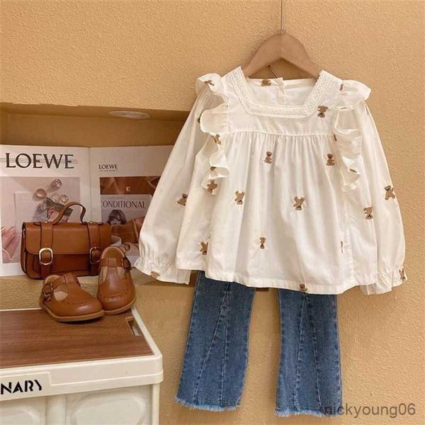clothing sets baby girls set 2023 spring and autumn new children's fashionable little bear long sleeve shirt jeans 2pcs, White
clothing sets baby girls set 2023 spring and autumn new children's fashionable little bear long sleeve shirt jeans 2pcs, White