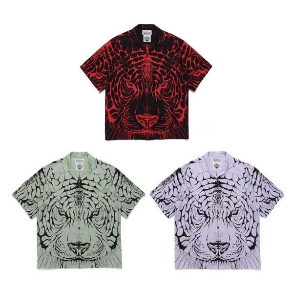 23ss red green print shirts oversized men women 1 quality hawaii beach casual shirt, White;black
23ss red green print shirts oversized men women 1 quality hawaii beach casual shirt, White;black